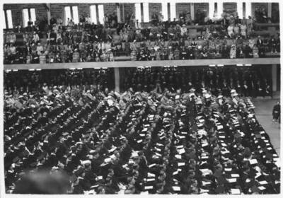Commencement taking place inside the Gymnasium.