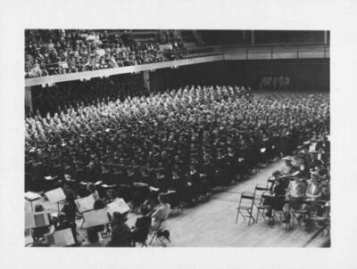 Commencement taking place inside the Gymnasium.