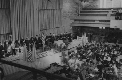 Platform group and portion of univresity band. From the files of C. J. Brosnan.