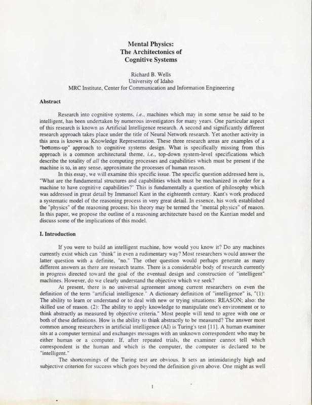 Typewritten article about mental physics.