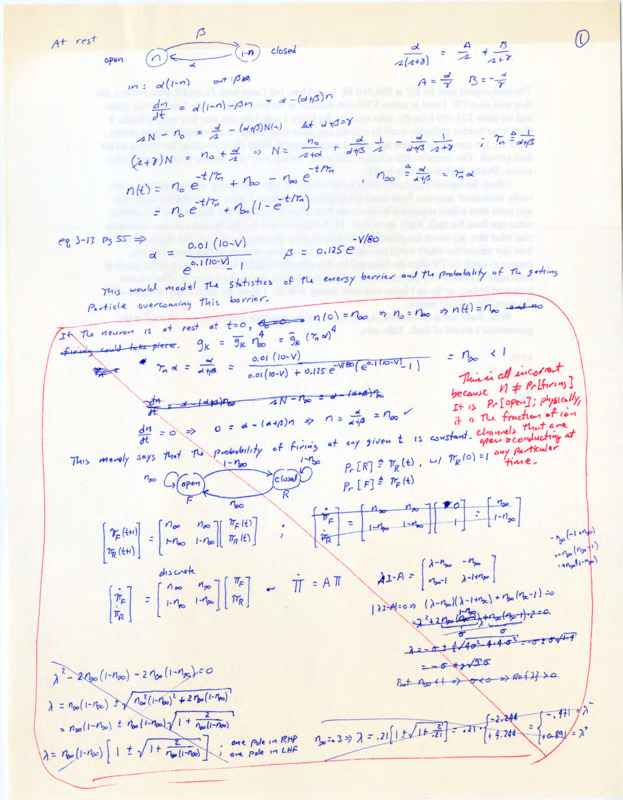 Paper with handwritten notes and calculations in blue ink about electrical engineering.