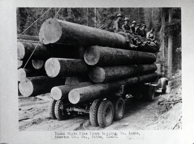 Logging truck loaded with white pine and crew. Winton Lumber Company, Gibbs, Idaho. Courtesy of Northern Idaho Junior College.