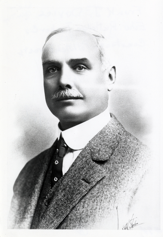 Portrait of Frank J. Davies. Davies was the Secretary and First Manager of Edward Rutledge Timber Company at Coeur d'Alene. Courtesy of Potlatch Forests Incorporated.