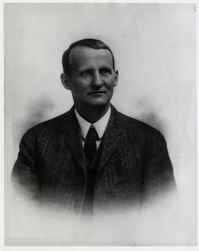 A portrait of Fred Herrick 1854-1953. Herrick was the owner of the Coeur d'Alene Mill Company (and the Red Collar Steamship Company) in Coeur d'Alene, Idaho, the Export Lumber Company in Harrison, Idaho, and the Milwaukee and St. Maries Lumber Companies in St. Maries, Idaho. Courtesy of his daughter Mrs. Helen Herrick Malsed Seattle, Washington.