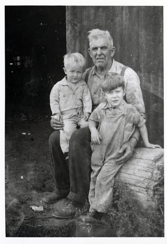 James D. Miller, 1869-1946,  pictured with his two gransons ( potentially James and Jerry Miller). Miller was a Miller Shingle Mill operator of St. Maries Courtesy of Glen Miller, St. Maries, Idaho.