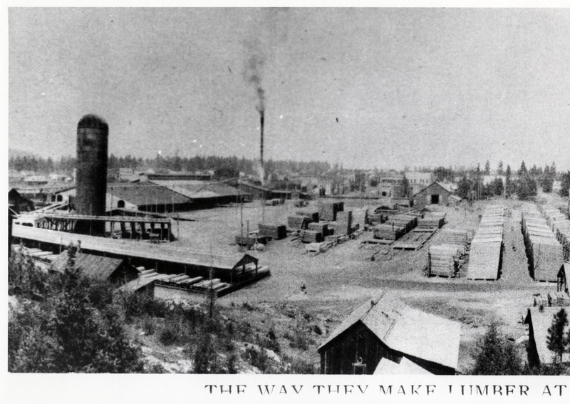 A picture of the Coeur d'Alene Lumber Company sawmill.