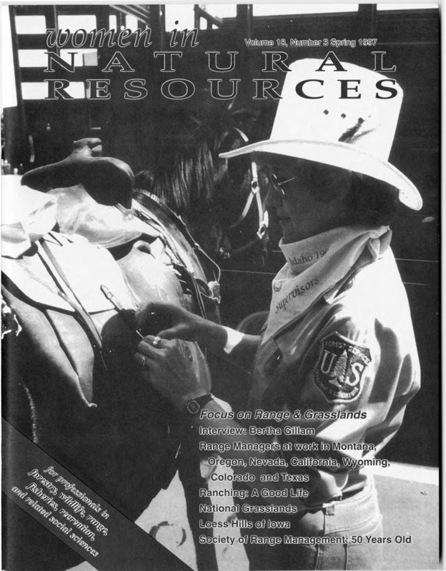 Subjects include range and grassland, interview with Bertha Gillam, range managers at work, ranching, national grasslands, Loess Hills of Iowa, and the Society of Range Management