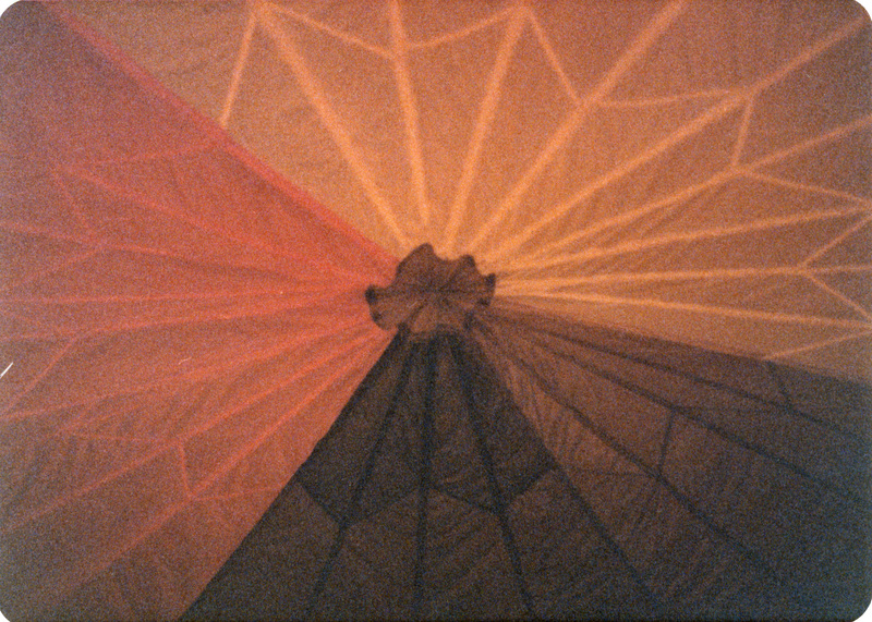 The ceiling of St. Augustine's Catholic Center, decorated for a recreation of Judy Chicago's feminist art installation, "The Dinner Party," organized by the Women's Center in 1978.
