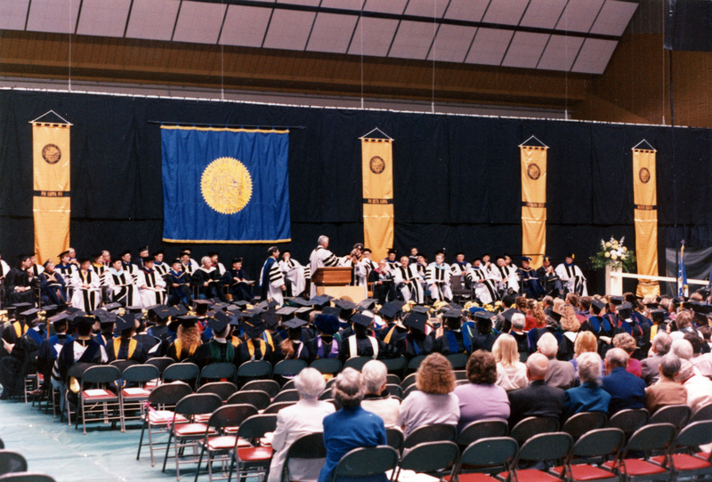 Scene during Elizabeth Zinser's inauguration. Zinser was the first female president of the University of Idaho.