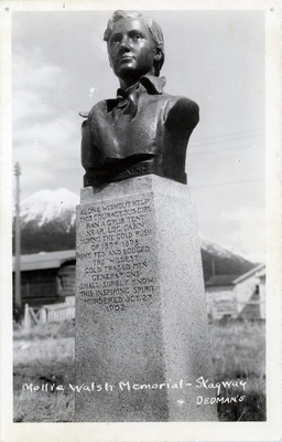 Postcard of Mollie Walsh Memorial Skagway (front)
