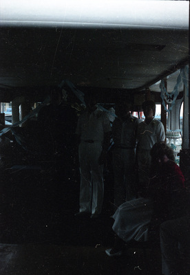 Group poses at a wedding