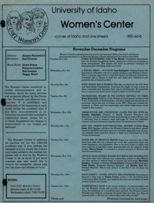 Women's Center November-December Programs