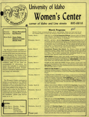 Women's Center March Programs
