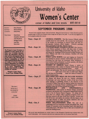 Women's Center September Programs 1988