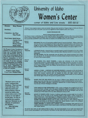 Women's Center March Programs 1990