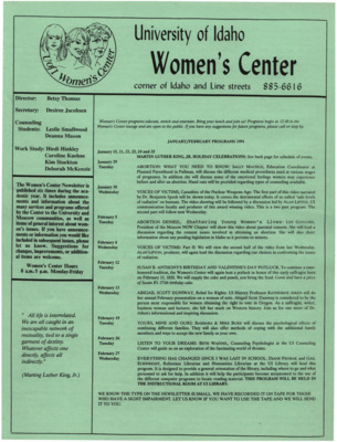 Women's Center January/February Programs 1991