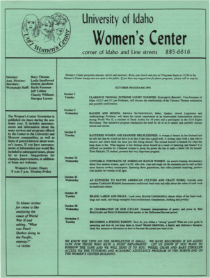 Women's Center October Programs 1991