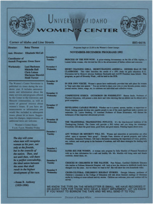 Women's Center November-December Programs 1992