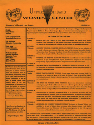 Women's Center October Programs 1993