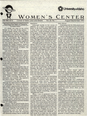 Women's Center Vol. 26, No. 1 August-September 1997
