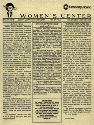Women's Center Vol. 27, No. 3 November-December 1998