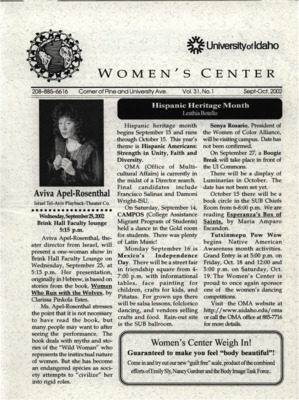 Women's Center Vol. 31, No. 1 Sept-Oct 2002