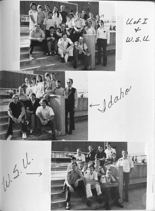 Group photographs of WAMI students from the University of Idaho and Washington State University.