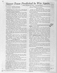 An article from The Argonaut predicting the success of the WAMI soccer team.